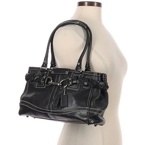 Coach Black Hampton Pebble Leather Handbag